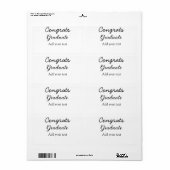 Eenvoudige minimale felicitaties afstuderen voeg u etiket (Full Sheet)