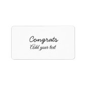 Eenvoudige minimale felicitaties afstuderen voeg u etiket (Voorkant)