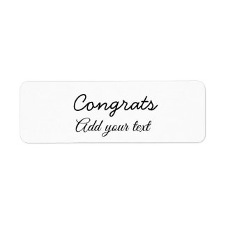 Eenvoudige minimale felicitaties afstuderen voeg u etiket