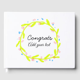 Eenvoudige minimale felicitaties afstuderen voeg u gastenboek