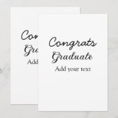 Eenvoudige minimale felicitaties afstuderen voeg u kaart (Voorkant / Achterkant)