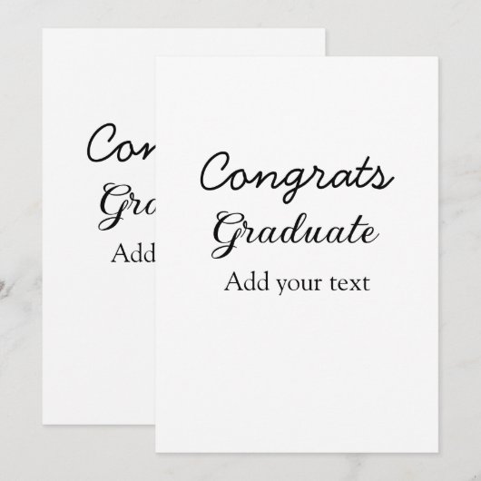 Eenvoudige minimale felicitaties afstuderen voeg u kaart (Voorkant / Achterkant)