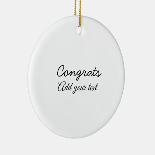 Eenvoudige minimale felicitaties afstuderen voeg u keramisch ornament (Rechts)