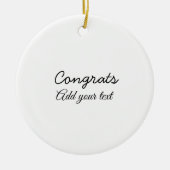 Eenvoudige minimale felicitaties afstuderen voeg u keramisch ornament (Voorkant)