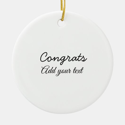 Eenvoudige minimale felicitaties afstuderen voeg u keramisch ornament (Voorkant)