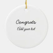 Eenvoudige minimale felicitaties afstuderen voeg u keramisch ornament (Achterkant)