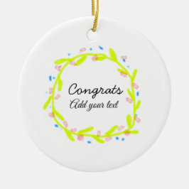 Eenvoudige minimale felicitaties afstuderen voeg u keramisch ornament