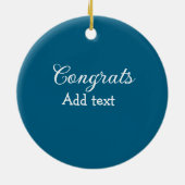 Eenvoudige minimale felicitaties afstuderen voeg u keramisch ornament (Achterkant)