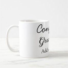 Eenvoudige minimale felicitaties afstuderen voeg u koffiemok