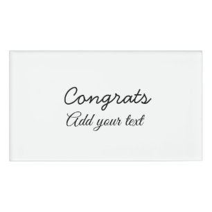 Eenvoudige minimale felicitaties afstuderen voeg u naambadge