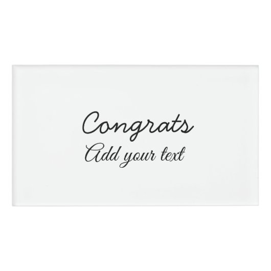 Eenvoudige minimale felicitaties afstuderen voeg u naambadge (Voorkant)