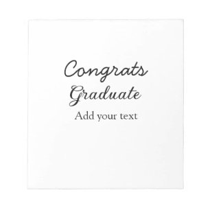 Eenvoudige minimale felicitaties afstuderen voeg u notitieblok