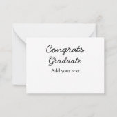 Eenvoudige minimale felicitaties afstuderen voeg u notitiekaartje (Achterkant)