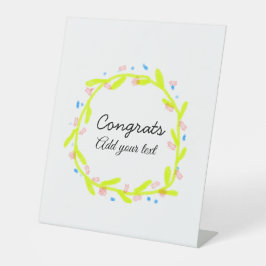 Eenvoudige minimale felicitaties afstuderen voeg u reclamebord met voetstuk