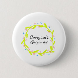 Eenvoudige minimale felicitaties afstuderen voeg u ronde button 5,7 cm