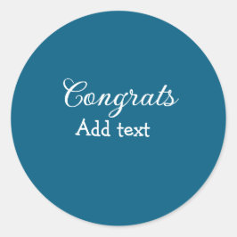 Eenvoudige minimale felicitaties afstuderen voeg u ronde sticker