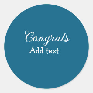 Eenvoudige minimale felicitaties afstuderen voeg u ronde sticker