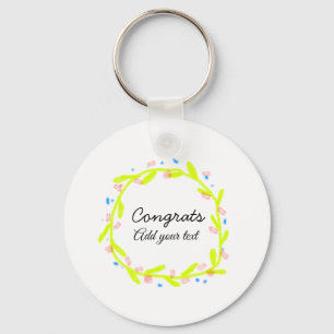 Eenvoudige minimale felicitaties afstuderen voeg u sleutelhanger