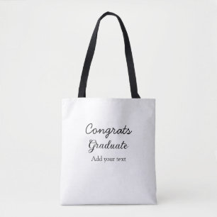 Eenvoudige minimale felicitaties afstuderen voeg u tote bag