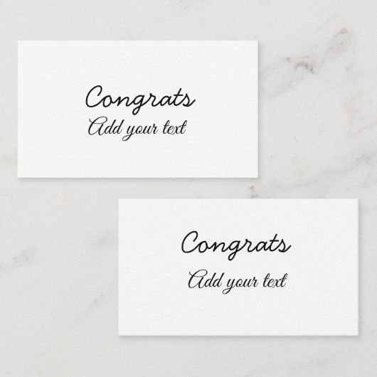 Eenvoudige minimale felicitaties afstuderen voeg u visitekaartje (Voorkant / Achterkant)