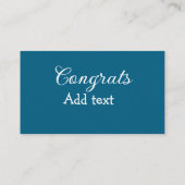 Eenvoudige minimale felicitaties afstuderen voeg u visitekaartje (Achterkant)