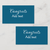 Eenvoudige minimale felicitaties afstuderen voeg u visitekaartje (Voorkant / Achterkant)