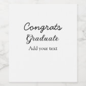 Eenvoudige minimale felicitaties afstuderen voeg u wijn etiket (Enkel label)