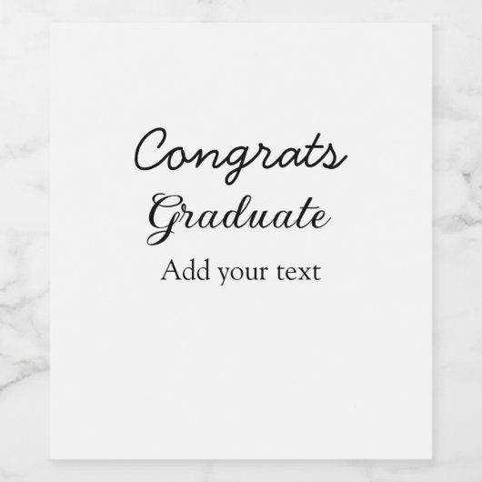 Eenvoudige minimale felicitaties afstuderen voeg u wijn etiket (Enkel label)