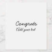 Eenvoudige minimale felicitaties afstuderen voeg u wijn etiket (Enkel label)