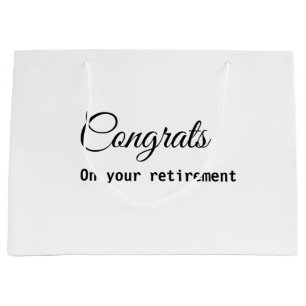 Eenvoudige minimale felicitaties pensioen naam toe groot cadeauzakje