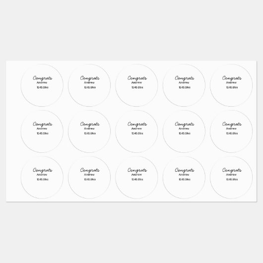 Eenvoudige minimale felicitaties toevoegen naam da labels (Vel)