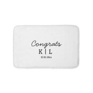 Eenvoudige minimale felicitaties voeg letters mono badmat