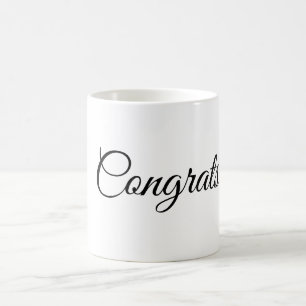 Eenvoudige minimale felicitaties voeg uw tekst naa koffiemok