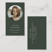 Eenvoudige minimale Forest Green Professional Foto Visitekaartje (Voorkant / Achterkant)