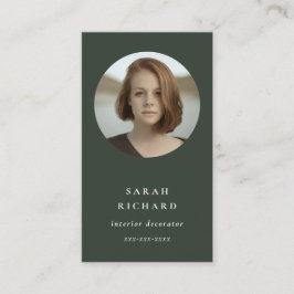 Eenvoudige minimale Forest Green Professional Foto Visitekaartje