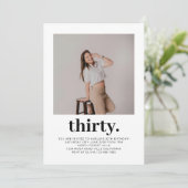 Eenvoudige minimale foto 30e verjaardag kaart (Staand voorkant)