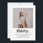 Eenvoudige minimale foto 30e verjaardag kaart<br><div class="desc">Eenvoudige minimale foto 30e verjaardag uitnodiging</div>