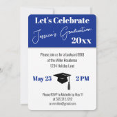 Eenvoudige minimale foto afstudeerfeest uitnodigin kaart (Achterkant)