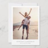 Eenvoudige minimale foto bruiloft save the date (Voorkant)