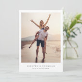 Eenvoudige minimale foto bruiloft save the date (Staand voorkant)