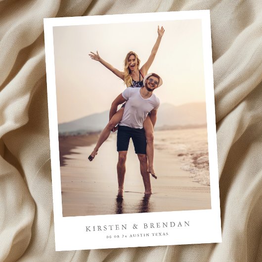 Eenvoudige minimale foto bruiloft save the date