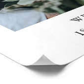 Eenvoudige minimale foto bruiloft welkomstbord poster (Hoek)