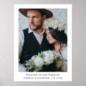 Eenvoudige minimale foto bruiloft welkomstbord poster (Voorkant)