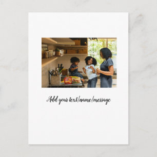 eenvoudige minimale foto collage naam familie moed briefkaart