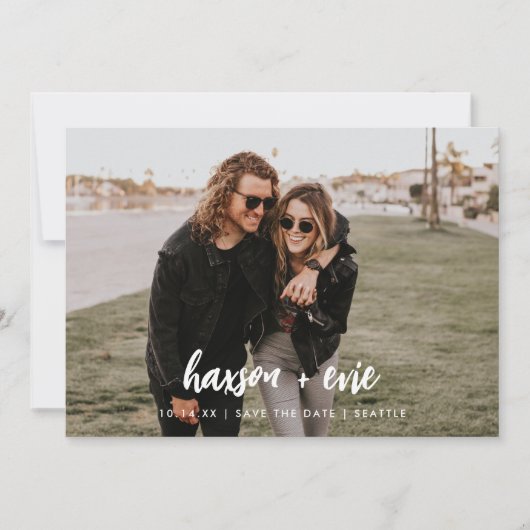 Eenvoudige minimale foto slaat de datumnamen met g save the date (Voorkant)