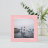 Eenvoudige minimale foto van Blush Pink Weddenscha Save The Date (Staand voorkant)