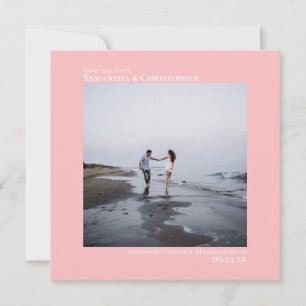 Eenvoudige minimale foto van Blush Pink Weddenscha Save The Date