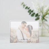 Eenvoudige minimale foto van Elegant Opslaan datum Aankondigingskaart (Staand voorkant)