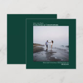 Eenvoudige minimale foto van Emerald Green Wedding Save The Date (Voorkant / Achterkant)