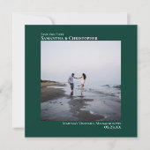 Eenvoudige minimale foto van Emerald Green Wedding Save The Date (Voorkant)